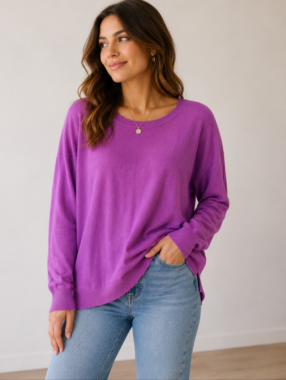 💥💙 GAP Women's Purple Crew Neck Longsleeve Sweater